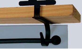 Curtain rod bracket with shelf support