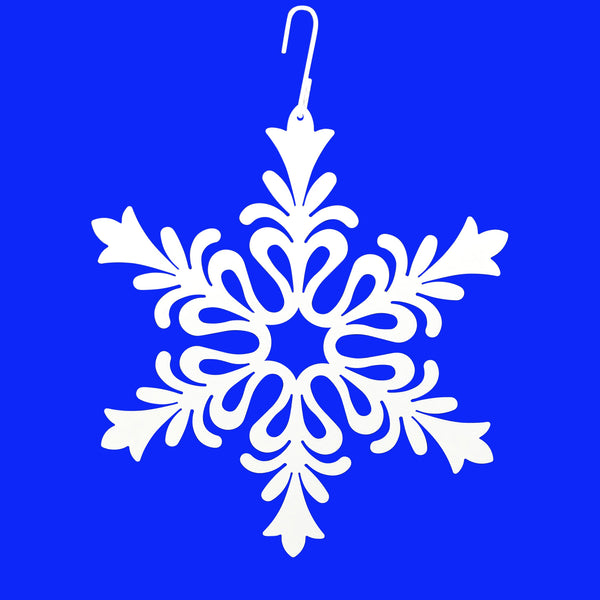 Snowflake Floral Design White Hanging SIlhouette
