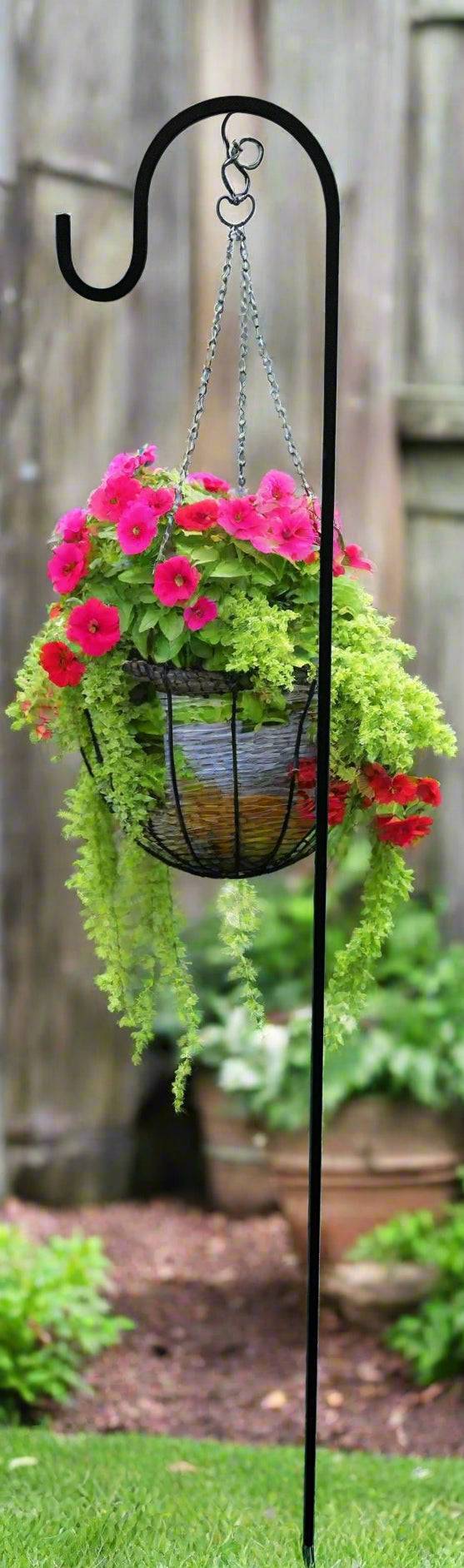 wrought iron hanging planter hooks 50H Lawn Hook