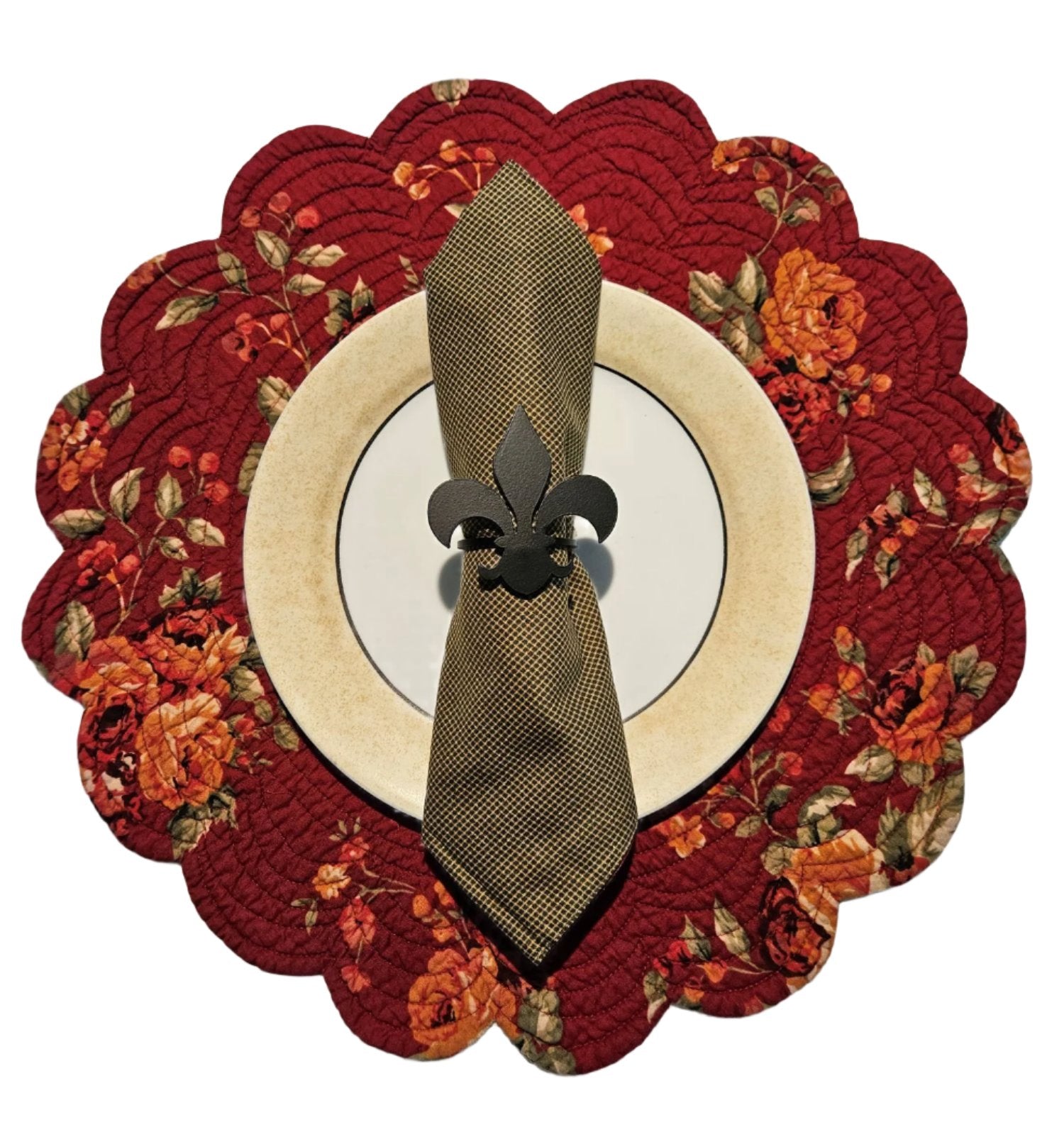 Wrought Iron Metal Fleur-De-Lis Napkin Ring