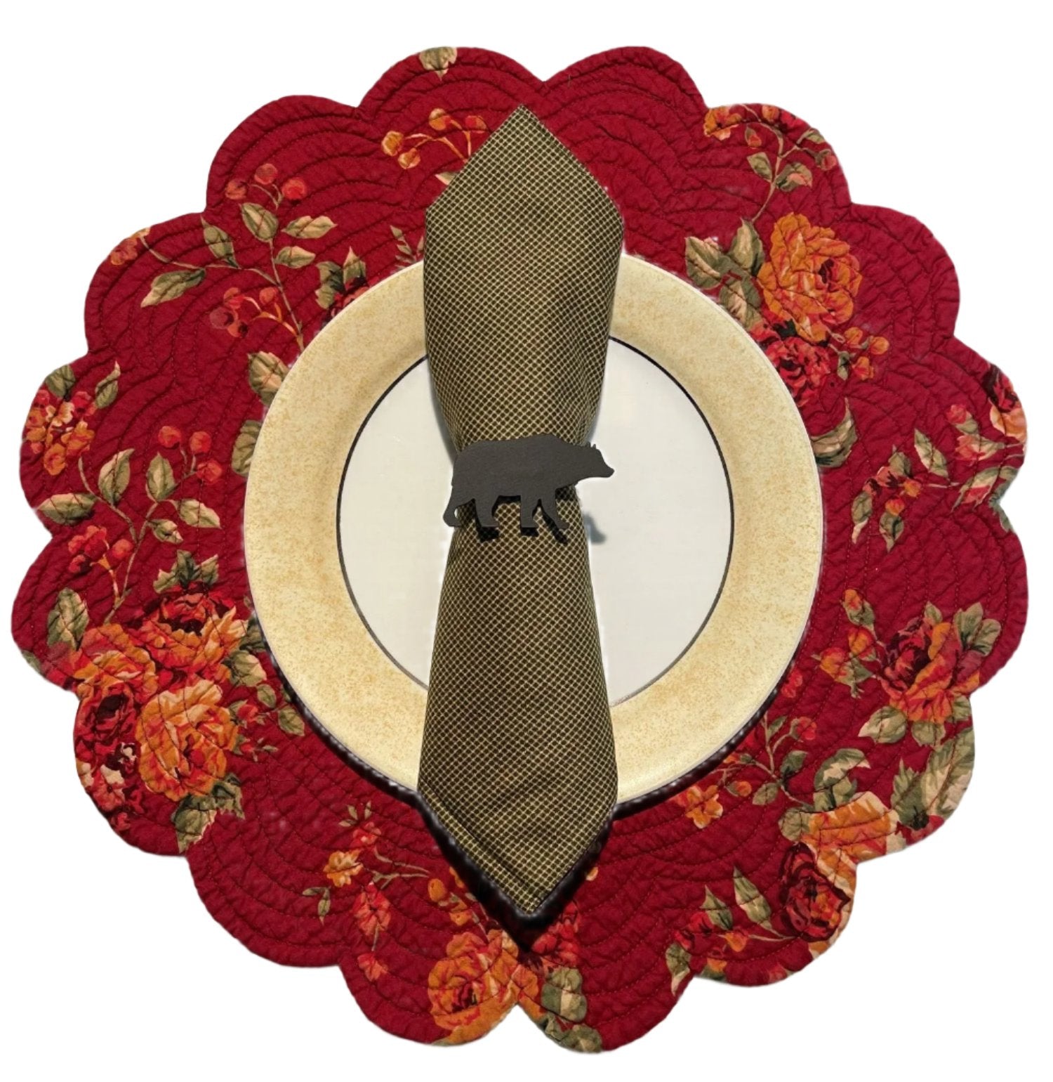 Wrought Iron Metal Bear Napkin Ring