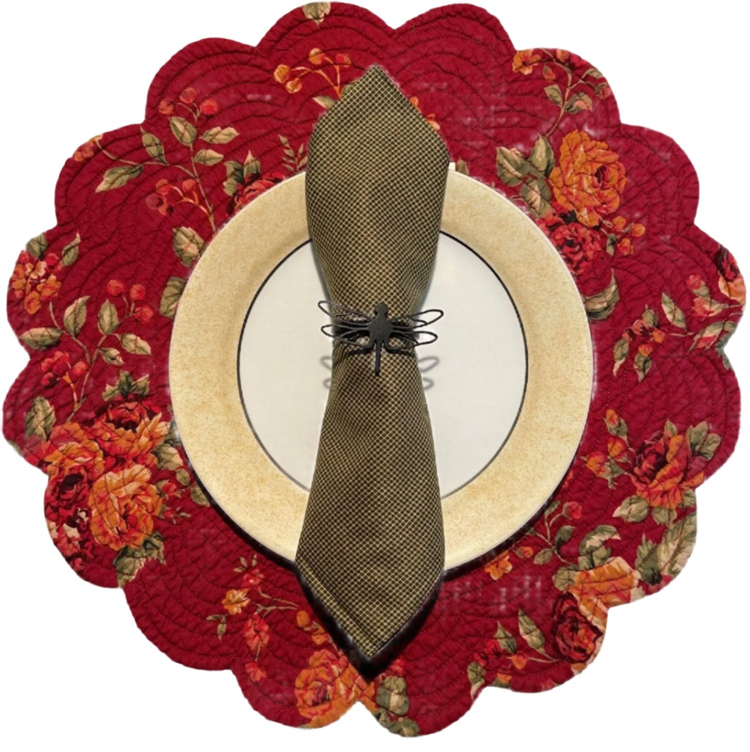 Wrought Iron Metal Dragonfly Napkin Ring