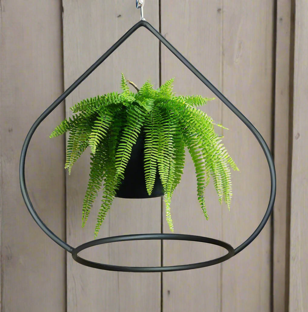 Support pour plantes en fer forgé en forme de larme