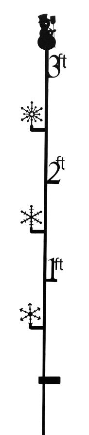 Wrought Iron Metal 3 ft Snowman Snow Gauge Yard Stake