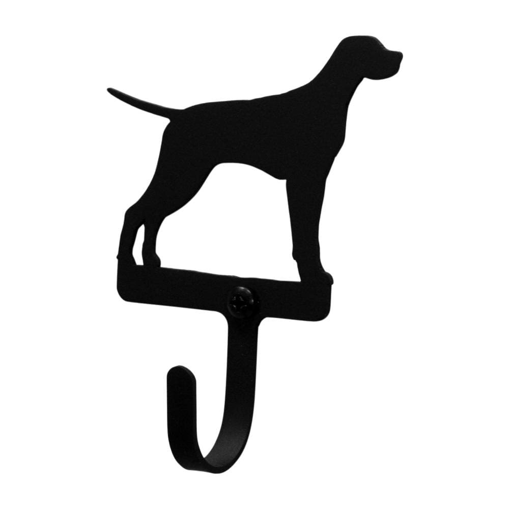 Gancho de pared decorativo de hierro forjado con forma de perro puntero de metal, pequeño