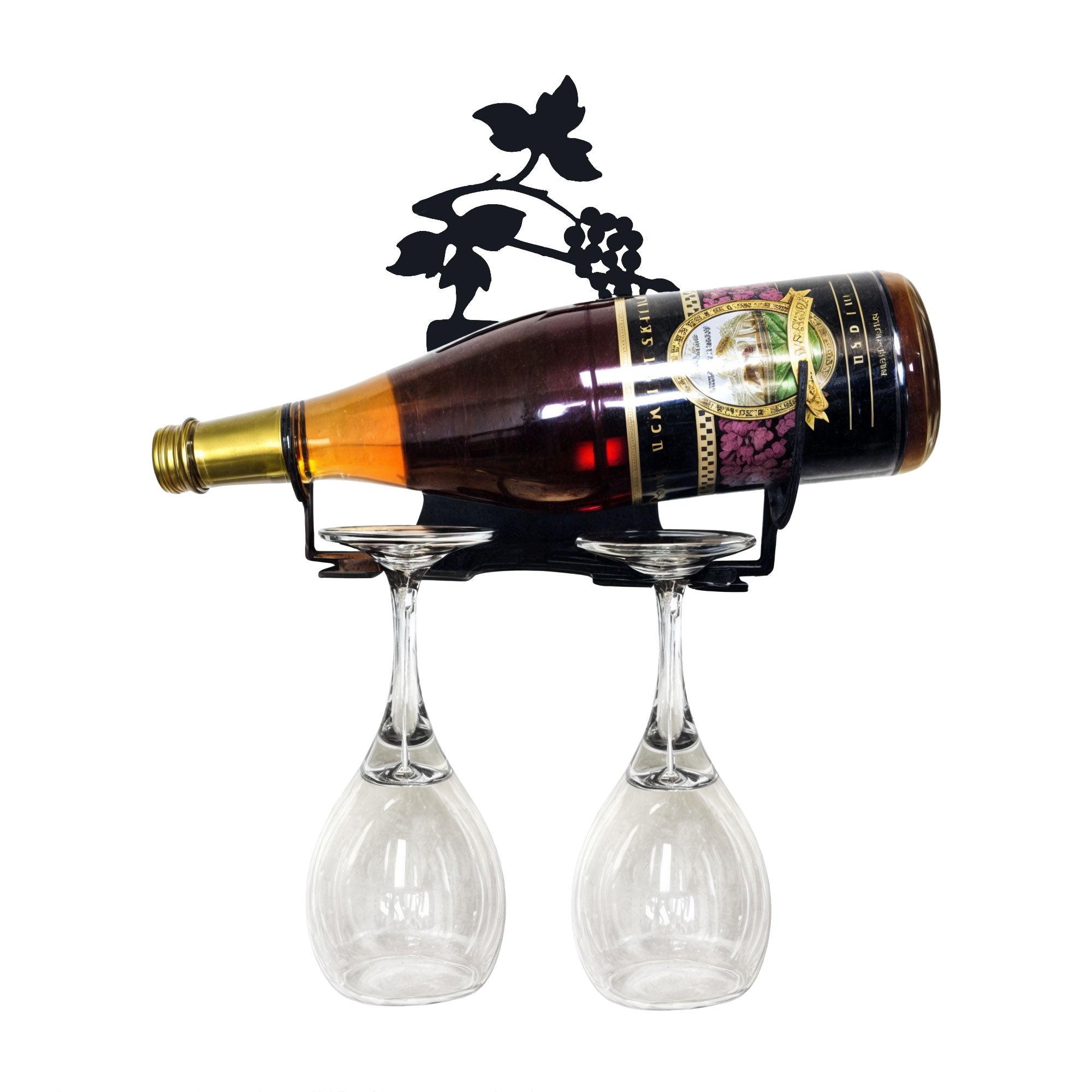 Wrought Iron Metal Wall Mount Grapevine Wine Rack Xxsmall