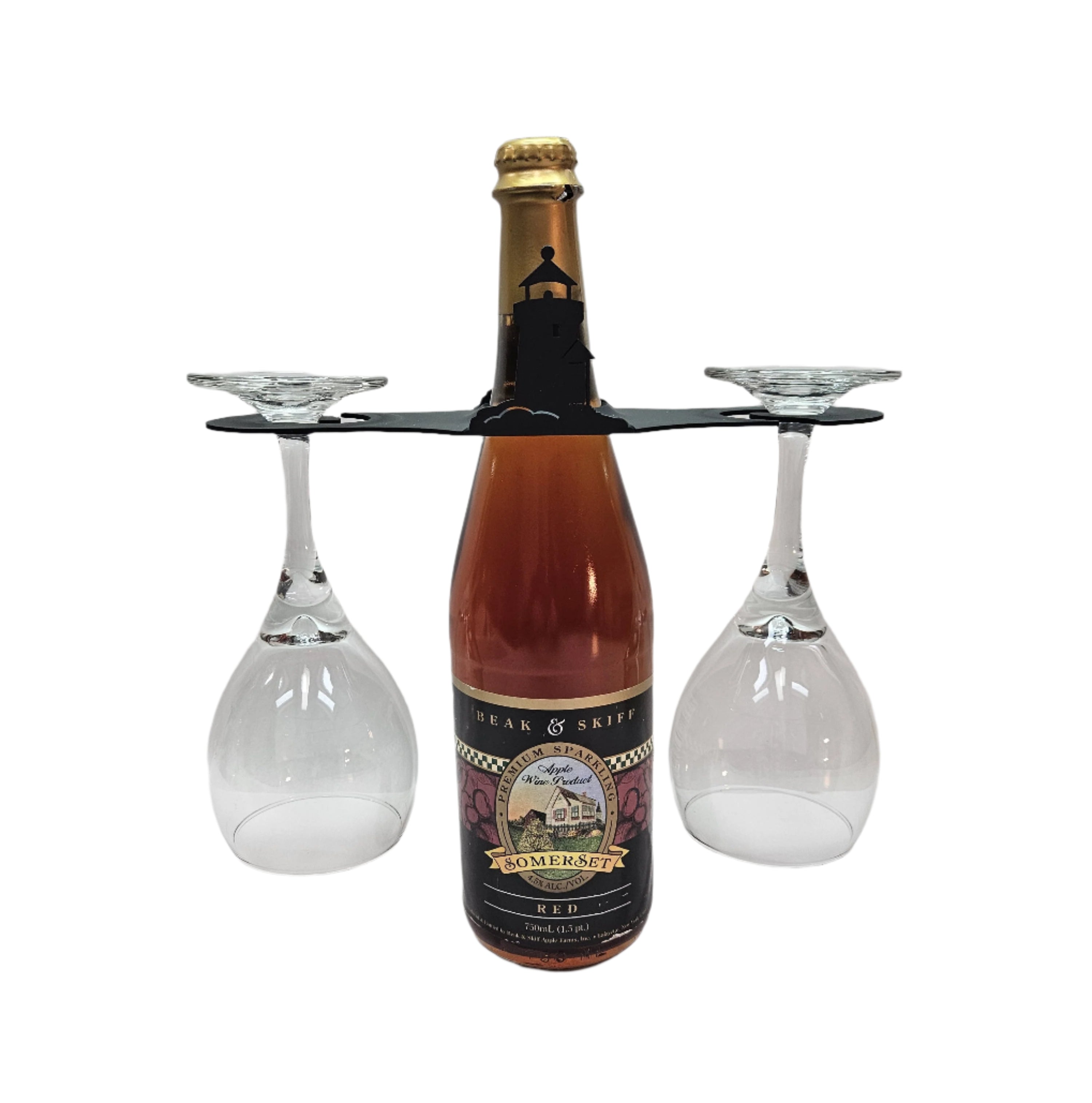 Portavasos de vino de flor de lis de hierro forjado