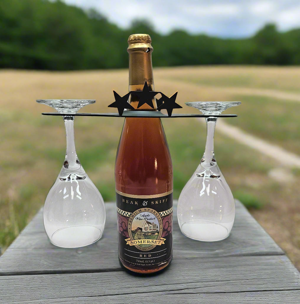 Caja para vino con forma de estrella de metal de hierro forjado