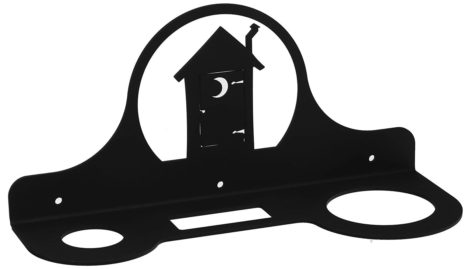 Wrought iron outhouse hair dryer holder rack