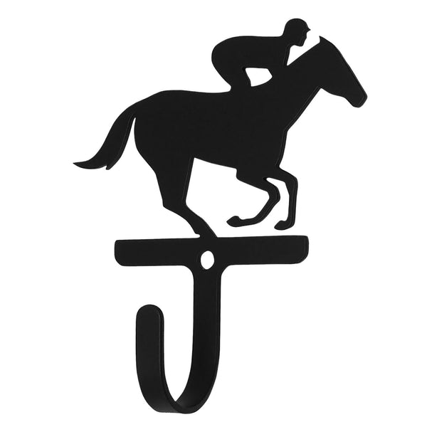 Wrought Iron Racehorse Jockey Wall Hook Small