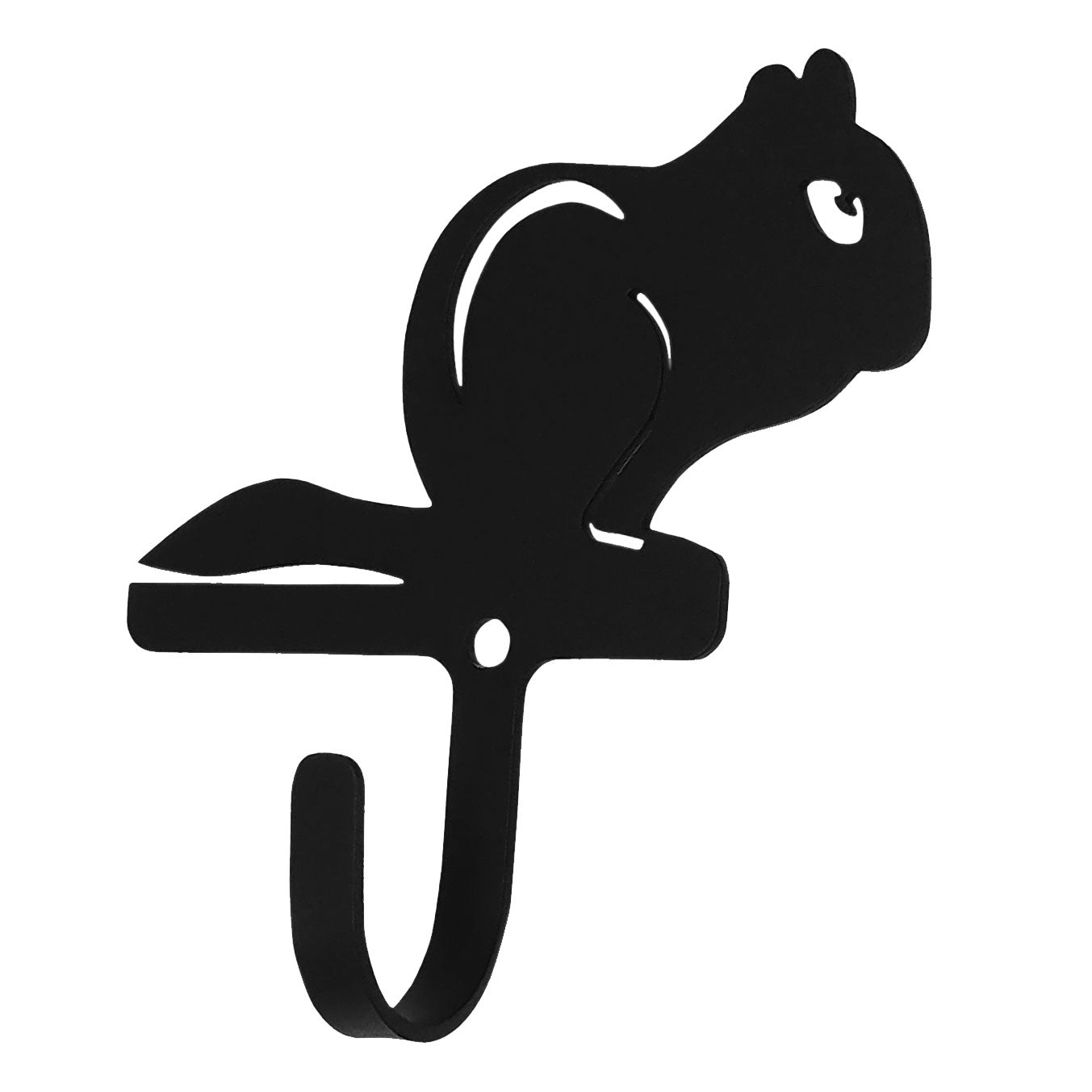 Small wrought iron chipmunk wall hook for stylish organization