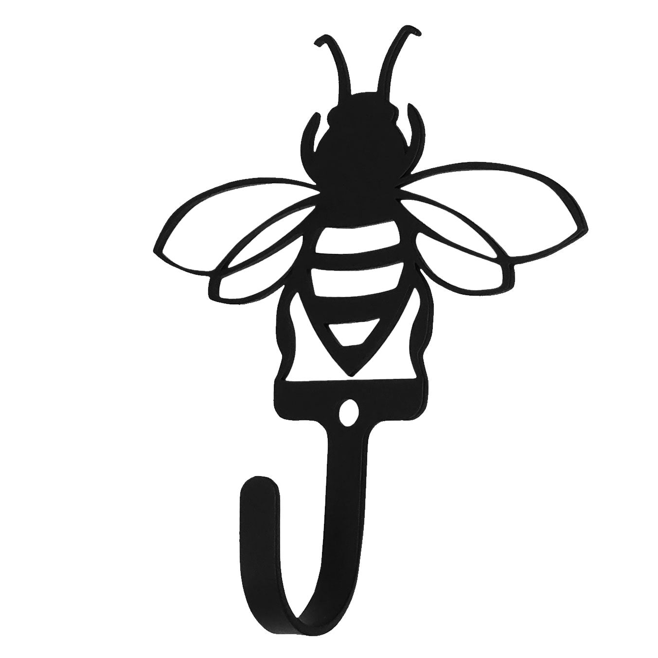 Small wrought iron bumblebee wall hook for decoration