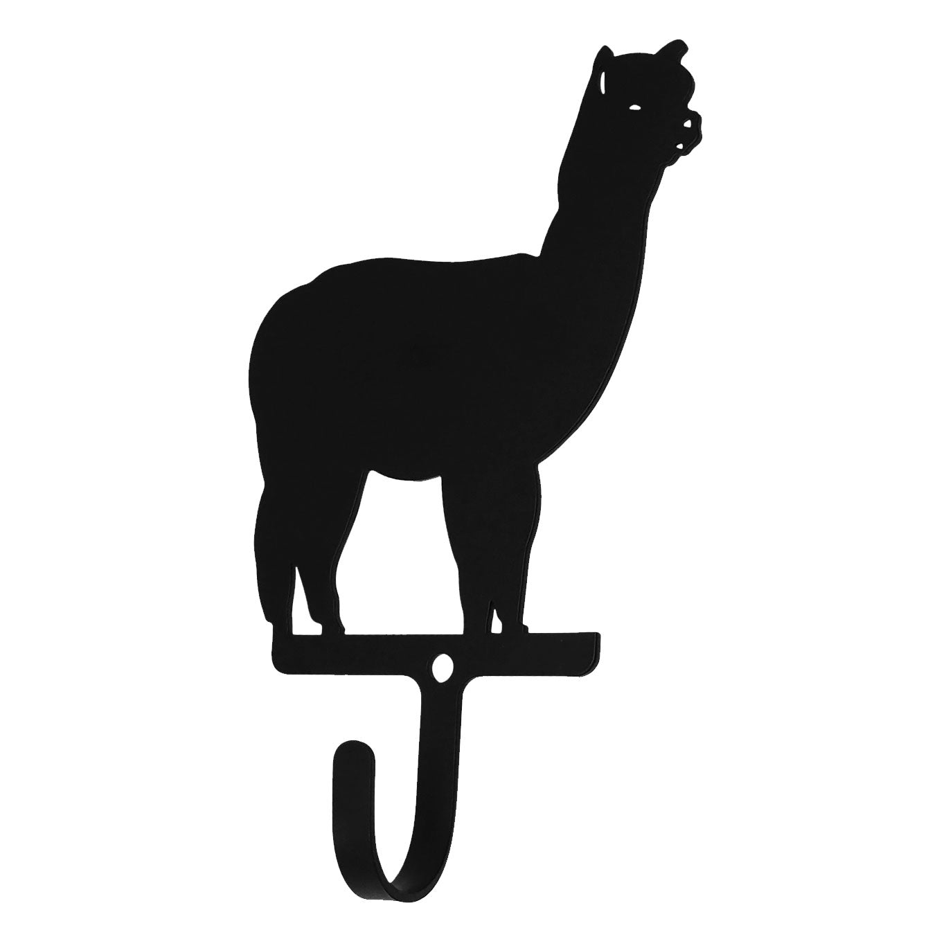 Small wrought iron alpaca wall hook for stylish organization