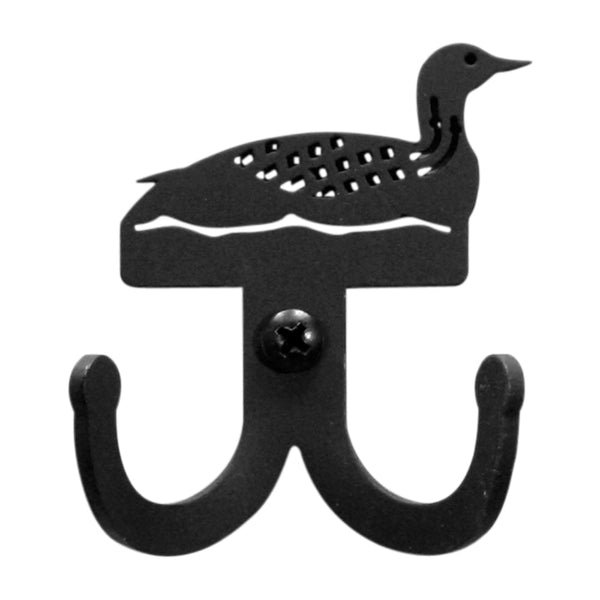 Wrought Iron Loon Double Wall Hook