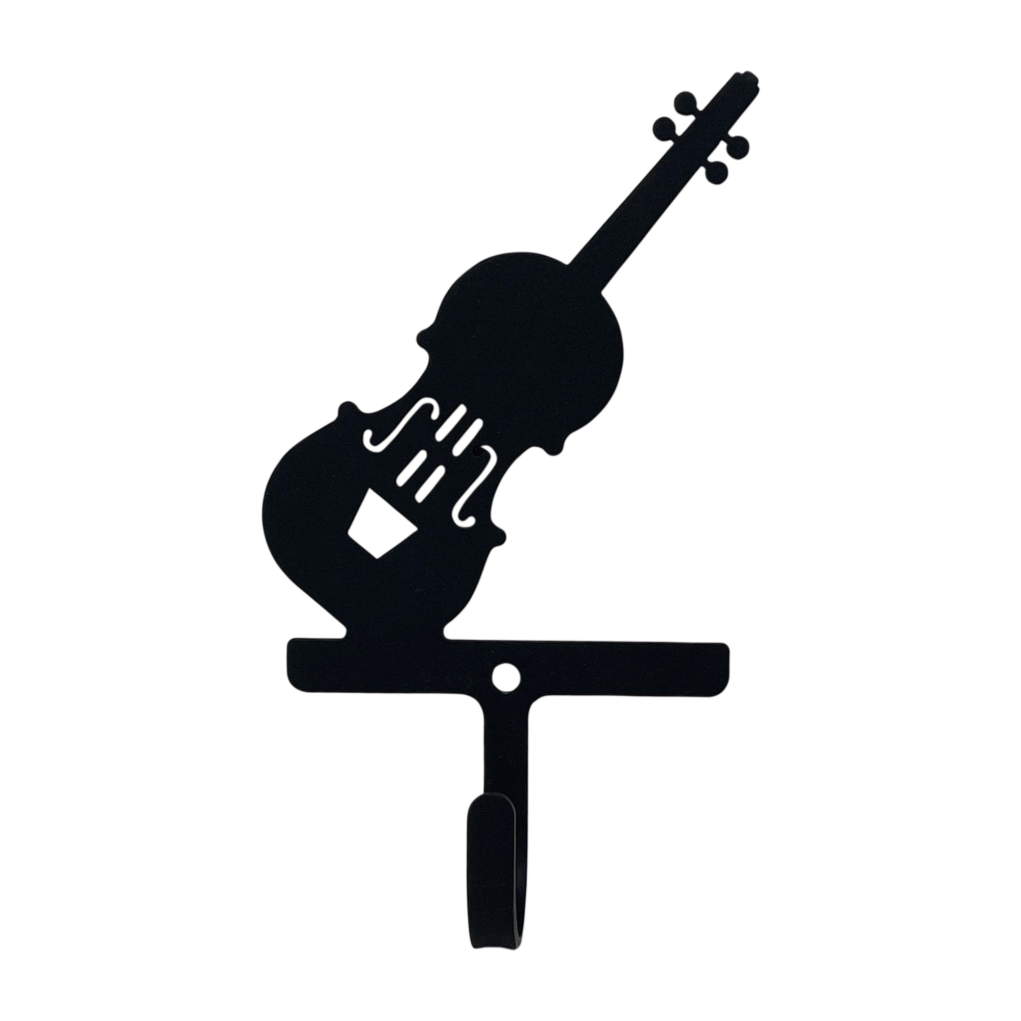Violin-themed wrought iron wall hook, elegant design
