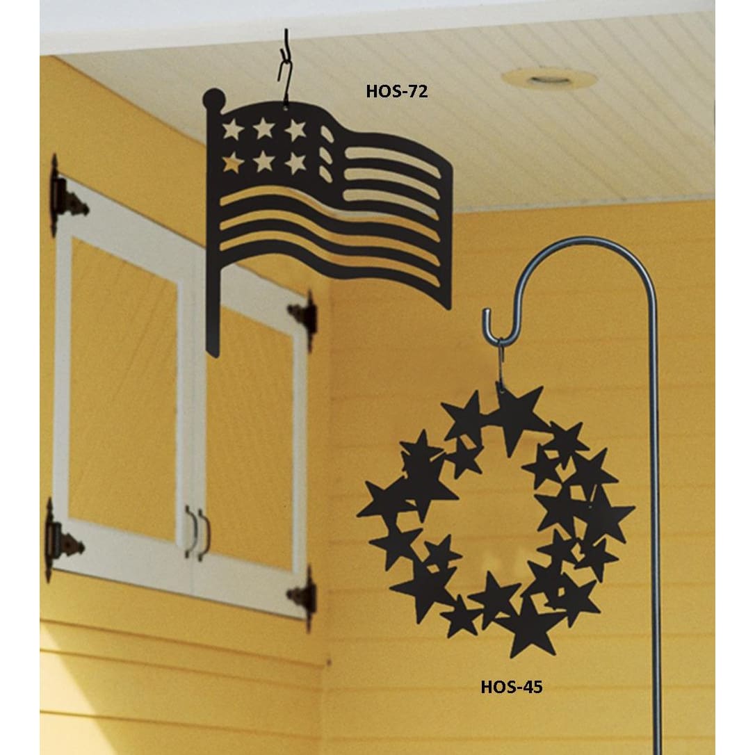 Wrought Iron 16 Inch American Flag Hanging Silhouette flag flag decor flag decoration flag hanger