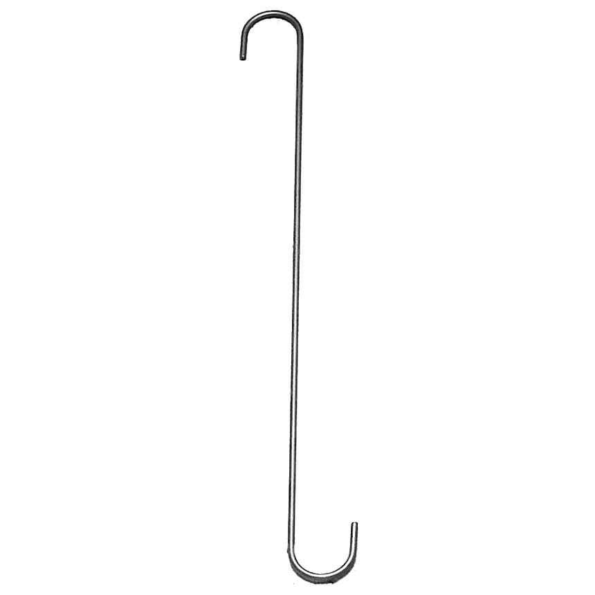 Village Wrought Iron 18 in. S-Hook with 1.5 in. openings - Black