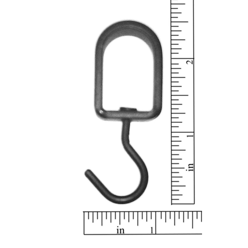 Wrought iron swivel hook with measurement scale