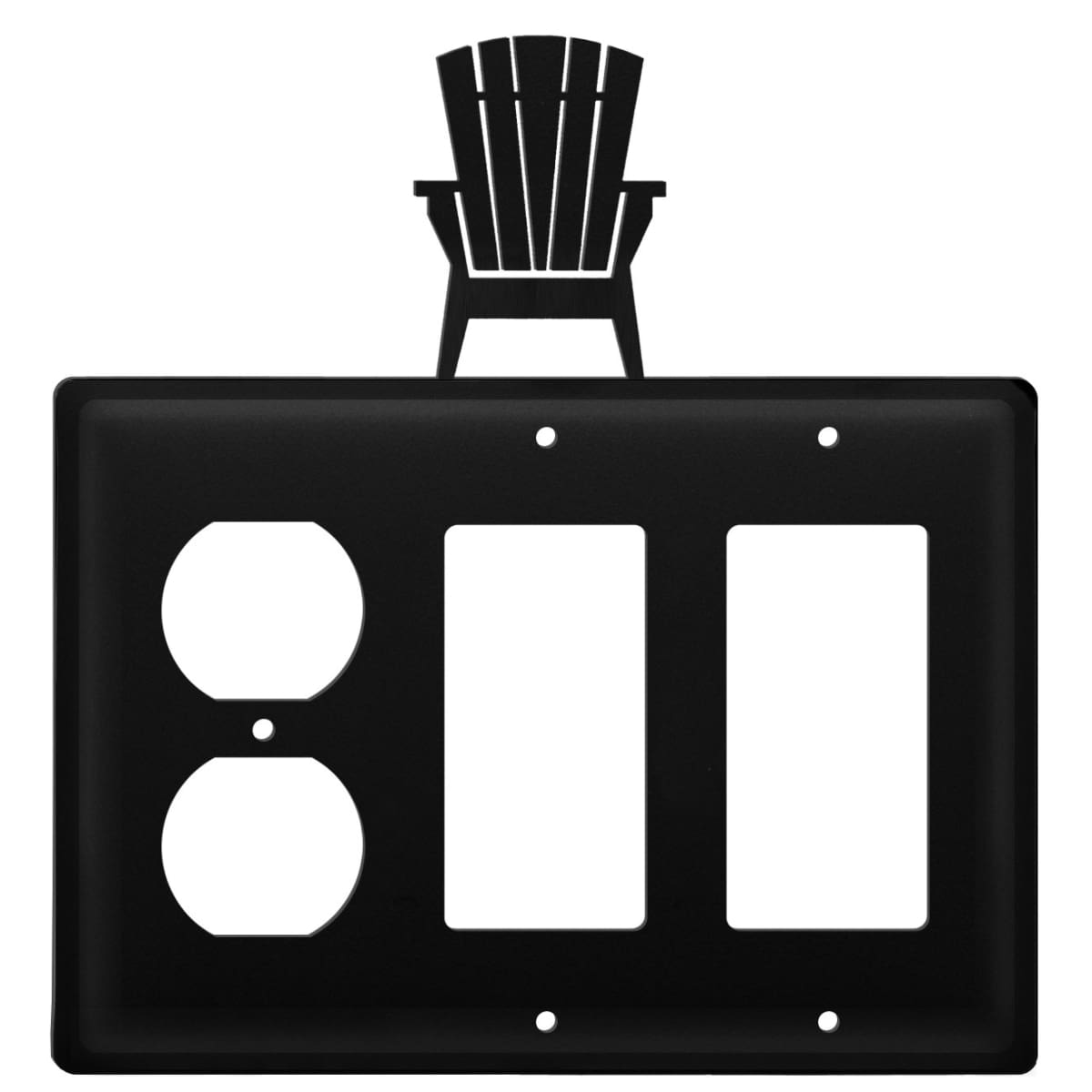 Wrought iron Adirondack outlet cover with double GFCI