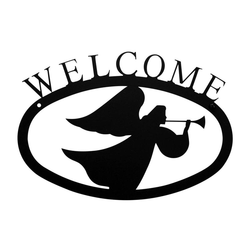 Wrought Iron Angel Welcome Home Sign Small Christmas decorations door signs outdoor signs welcome