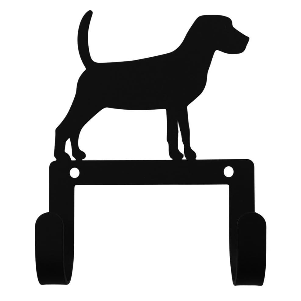 Wrought iron beagle dog leash and collar wall hook