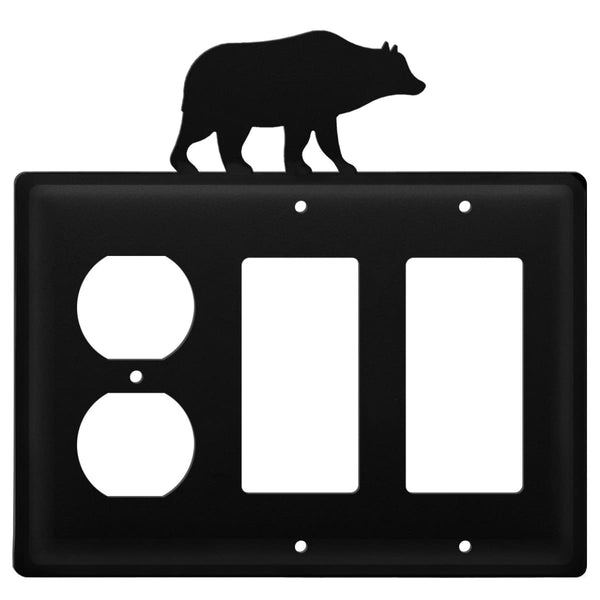 Wrought Iron Bear Outlet Cover & Double GFCI light switch covers lightswitch covers outlet cover