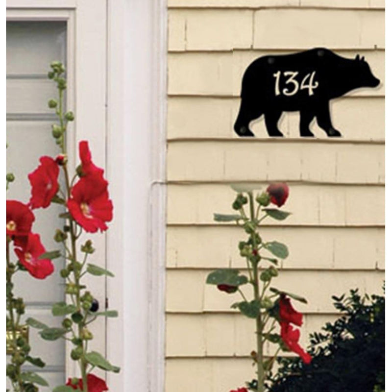 Wrought Iron Bear Personalized House Plaque 12 Letters -Custom Made house signs lawn decor metal