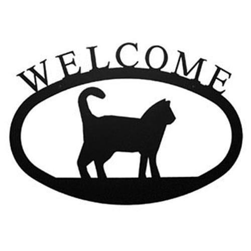 Wrought Iron Cat Welcome Home Sign Large door signs outdoor signs welcome home sign welcome home