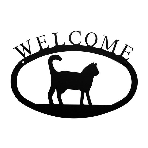 Wrought Iron Cat Welcome Home Sign Small door signs outdoor signs welcome home sign welcome home