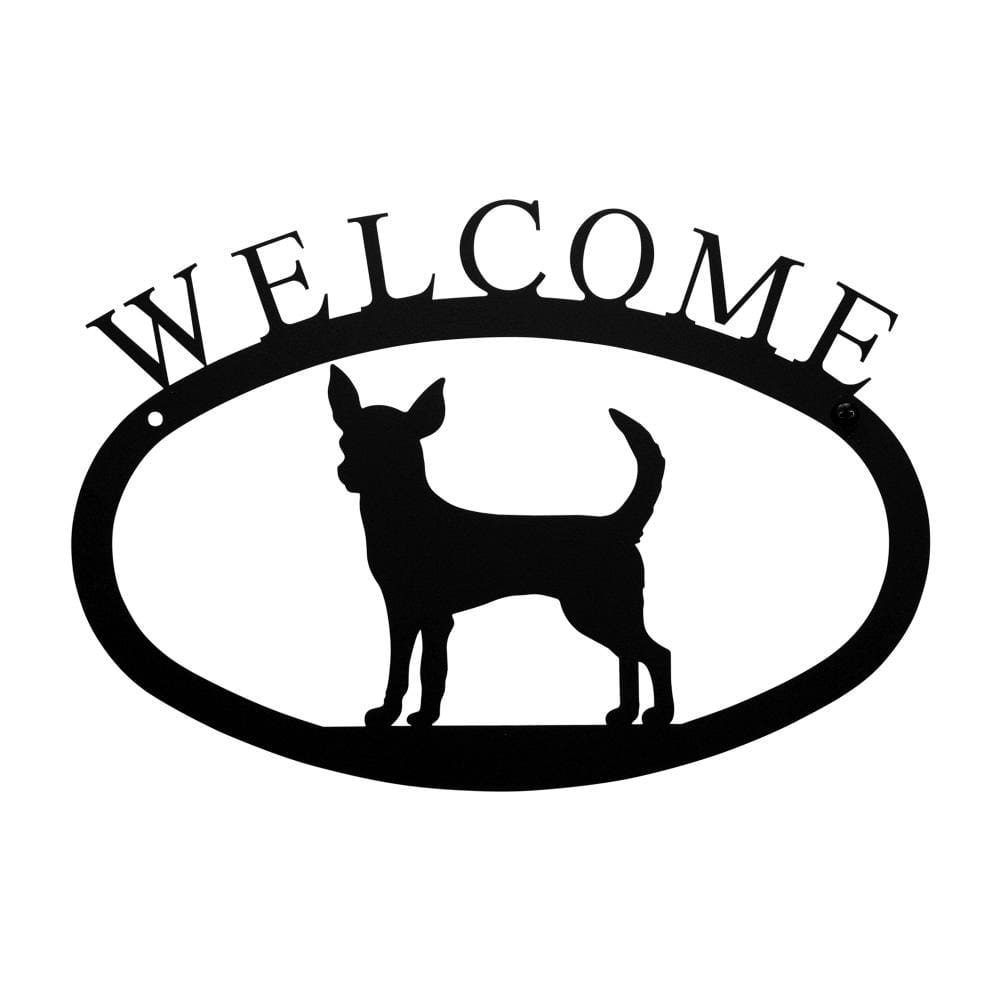 Wrought Iron Chihuahua Dog Welcome Home Sign Small door signs outdoor signs welcome home sign