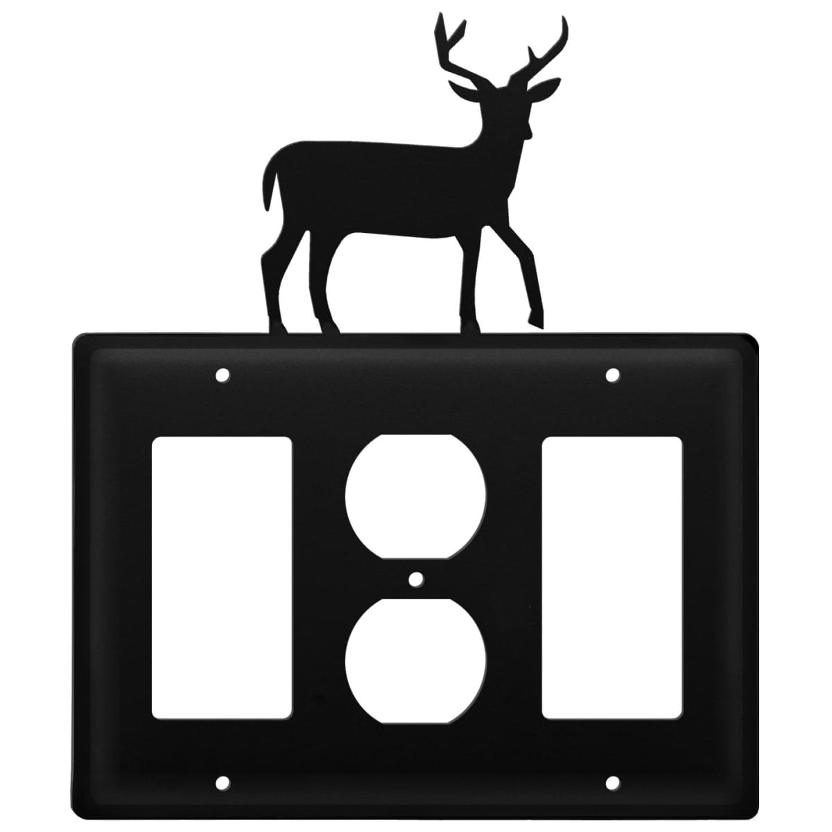 Wrought iron deer GFCI outlet cover, rustic design