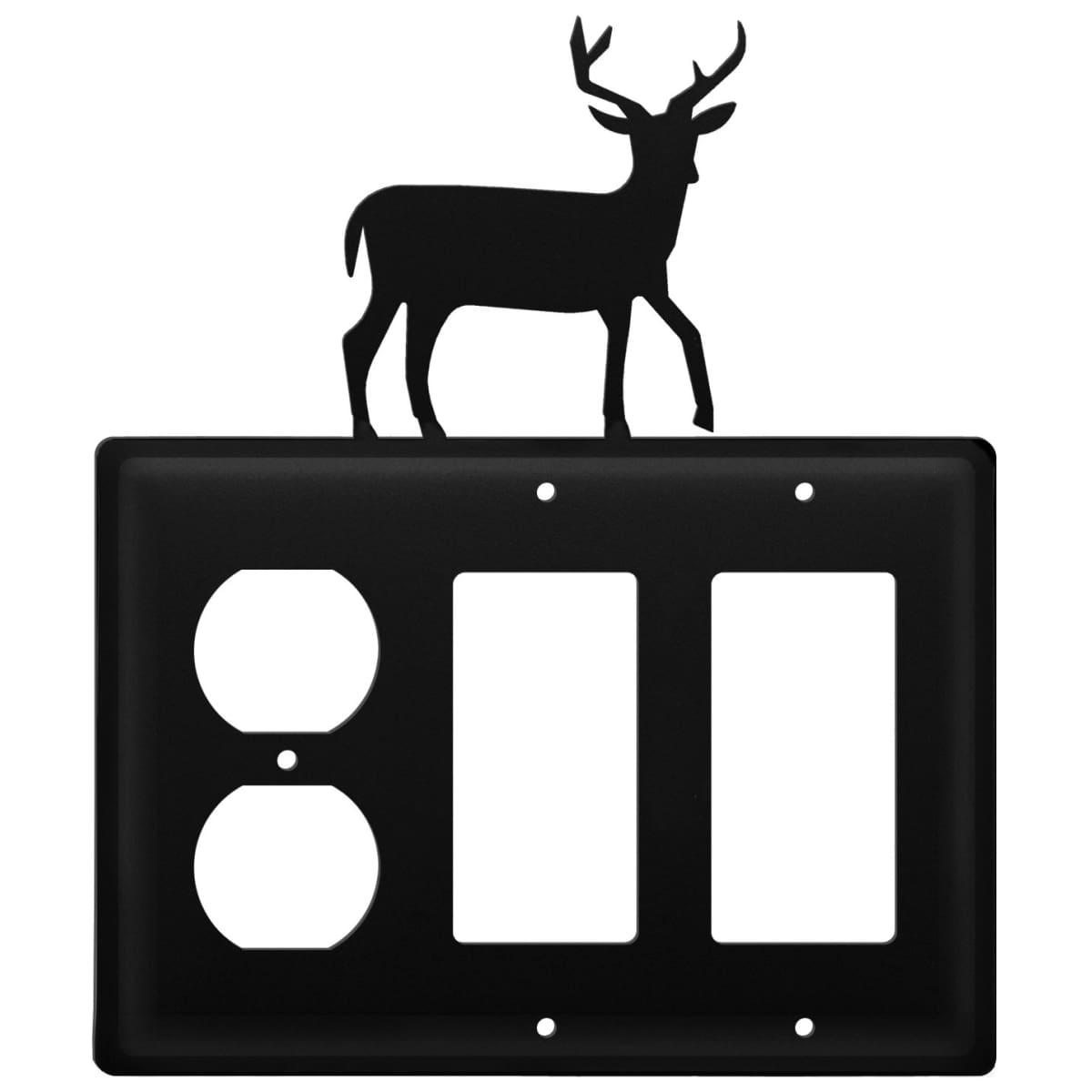 Wrought iron deer outlet cover with double GFCI