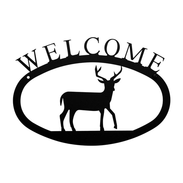 Wrought Iron Deer Welcome Home Sign Small door signs outdoor signs welcome home sign welcome home