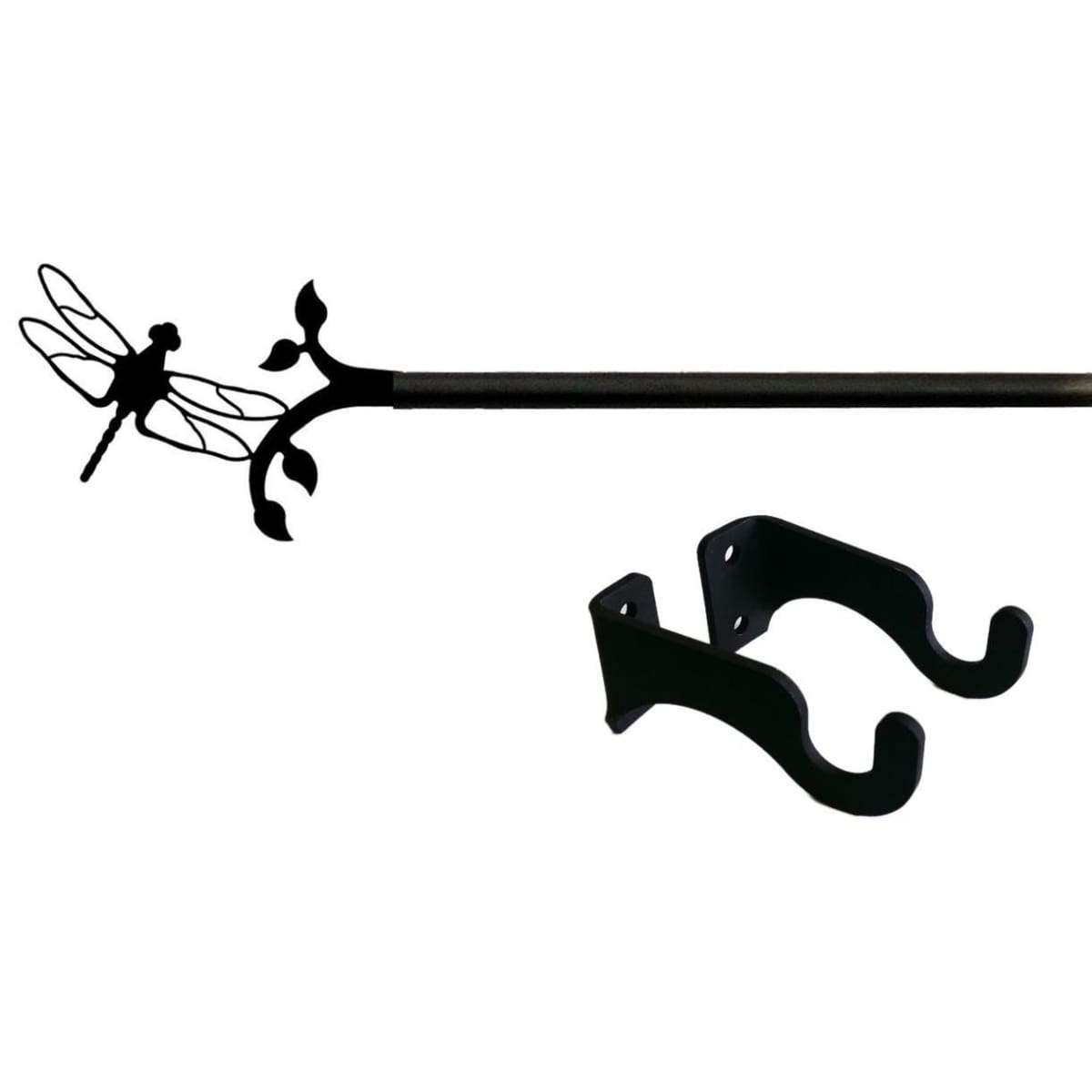 Wrought Iron Dragonfly Curtain Rod curtain poles curtain rails curtain rod dragonfly decor outdoor