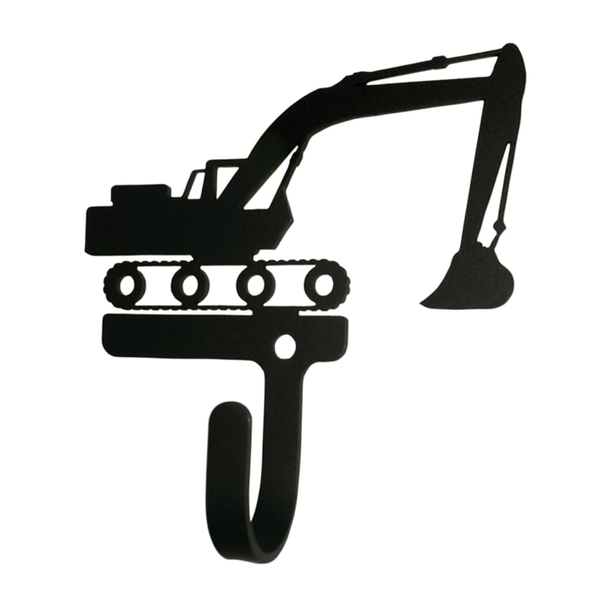 Wrought iron excavator wall hook, decorative and small