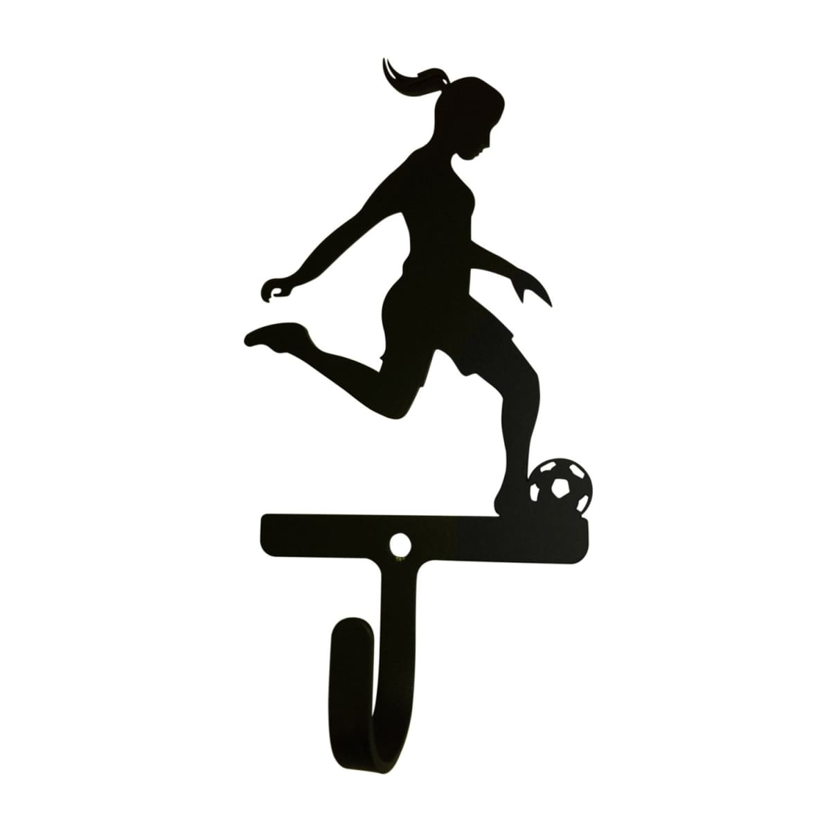 Wrought iron female soccer wall hook, decorative and small