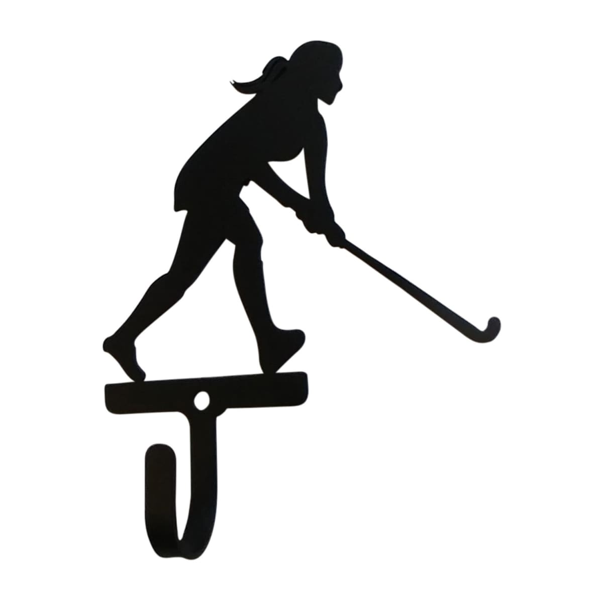 Wrought iron field hockey wall hook, decorative small
