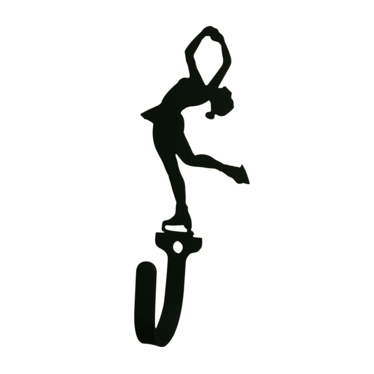 Wrought iron figure skater wall hook, decorative small