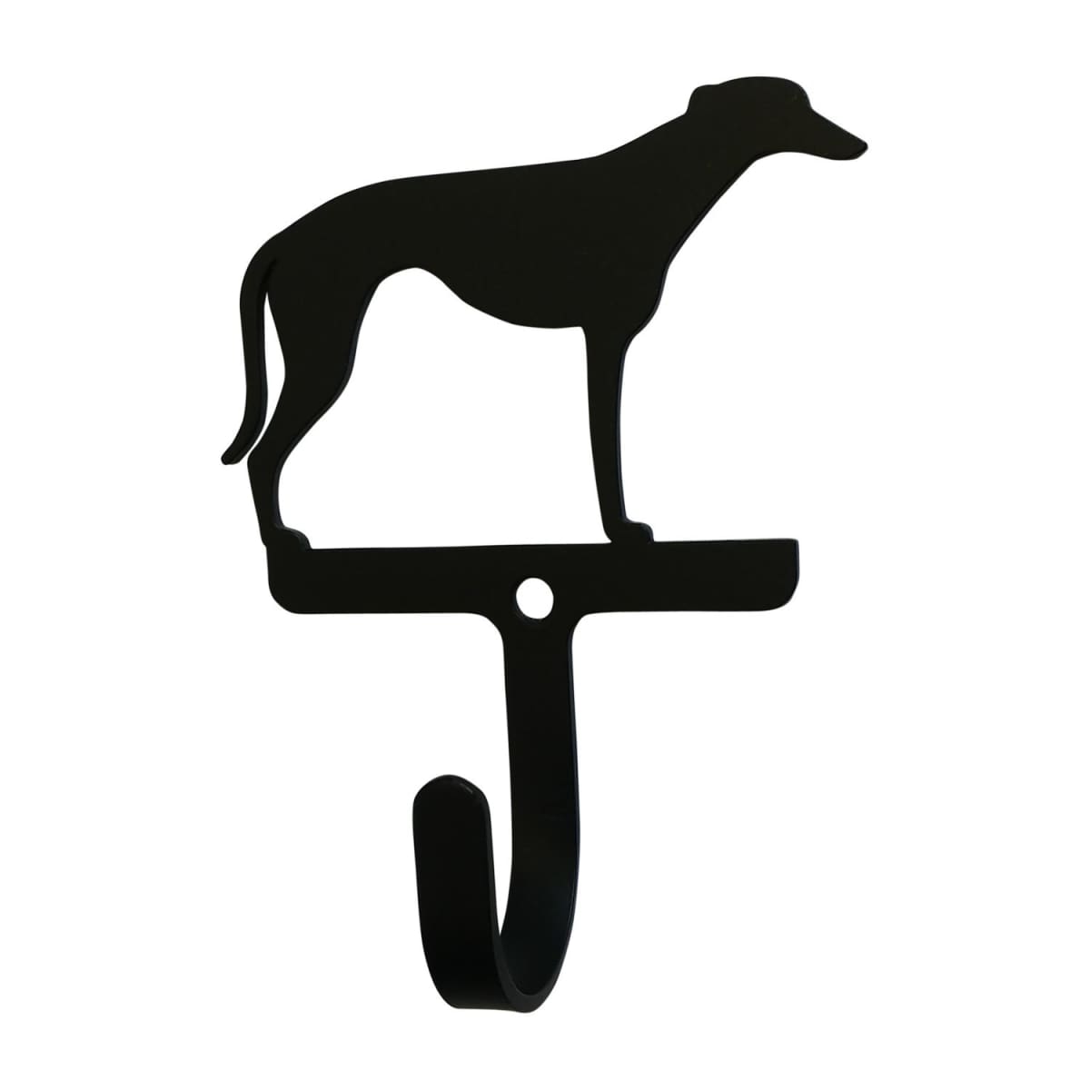 Wrought iron greyhound dog wall hook, decorative and small