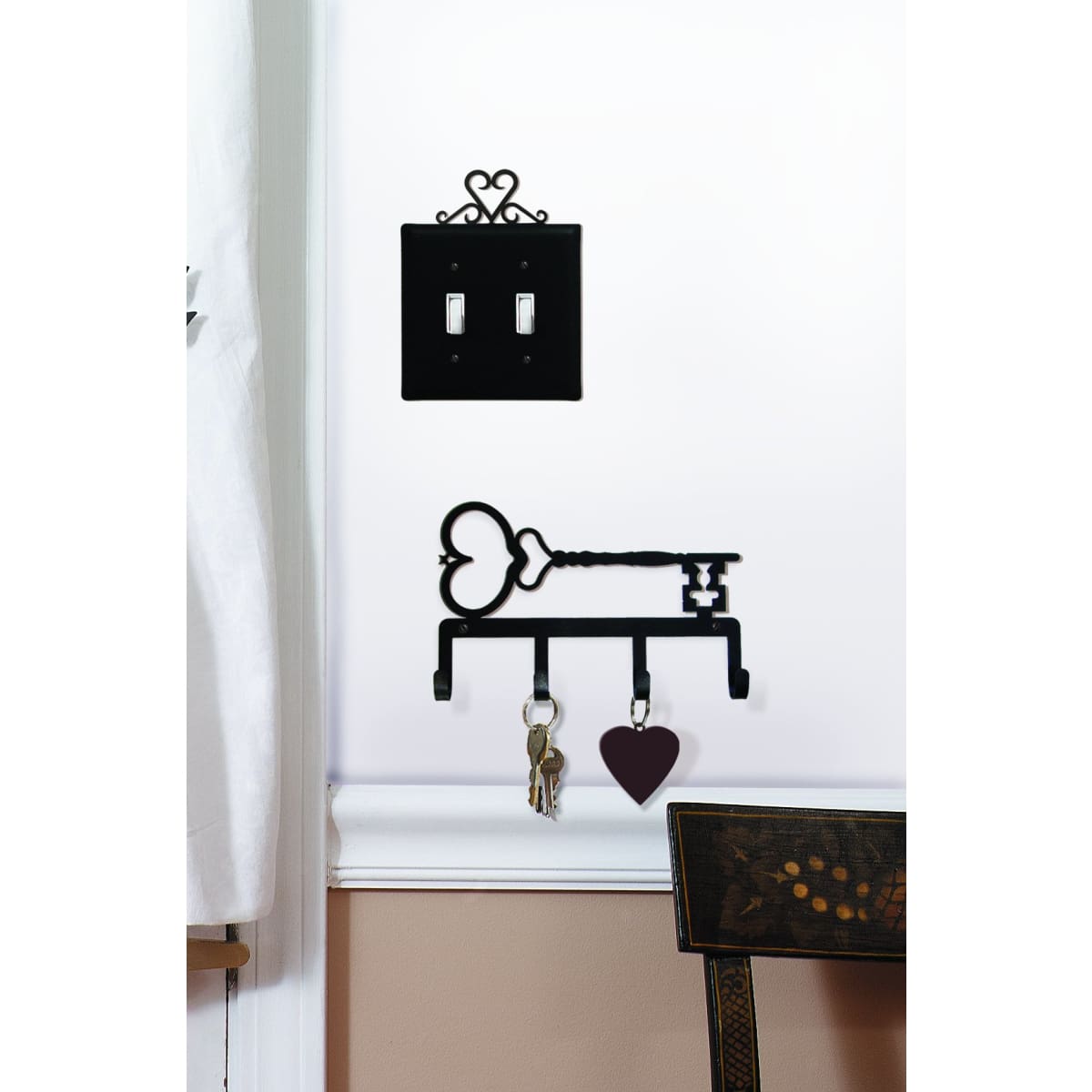 Wrought Iron Heart-Key Key Holder Key Hooks featured key hanger key hooks Key Organizers key rack