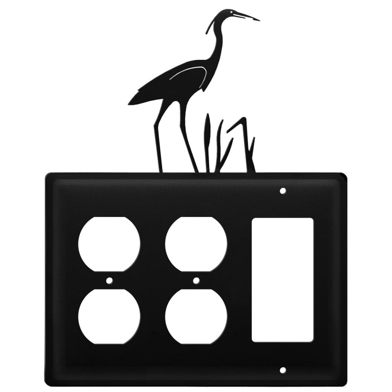Wrought Iron Heron Double Outlet GFCI Cover light switch covers lightswitch covers outlet cover