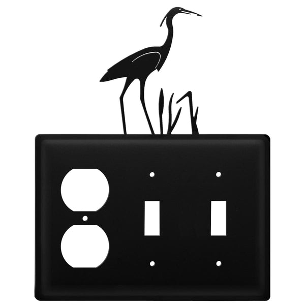 Wrought Iron Heron Outlet Double Switch Cover light switch covers lightswitch covers outlet cover