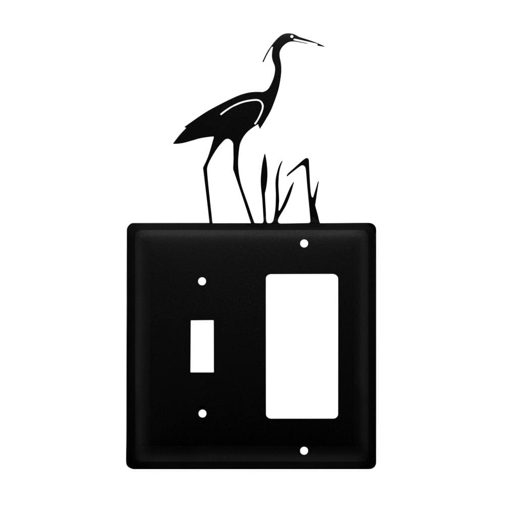 Wrought iron heron single switch and GFCI outlet cover