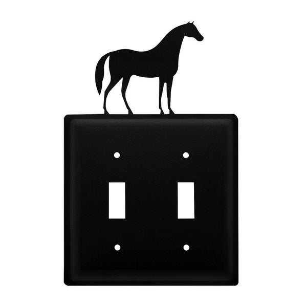 Wrought Iron Horse Double Switch Cover light switch covers lightswitch covers outlet cover switch