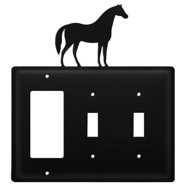 Wrought Iron Horse GFCI Double Switch Cover light switch covers lightswitch covers outlet cover