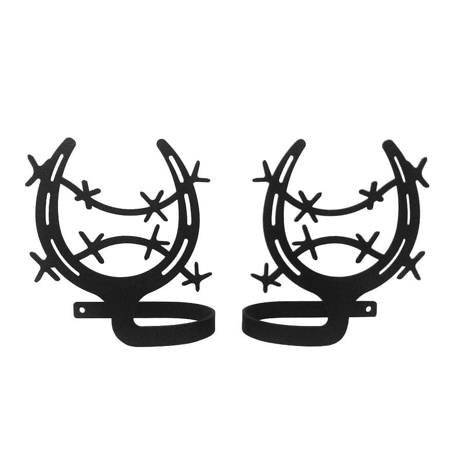 Wrought Iron Horse Shoe Curtain Tie Back Set curtain accessories curtain holdbacks curtain tie backs
