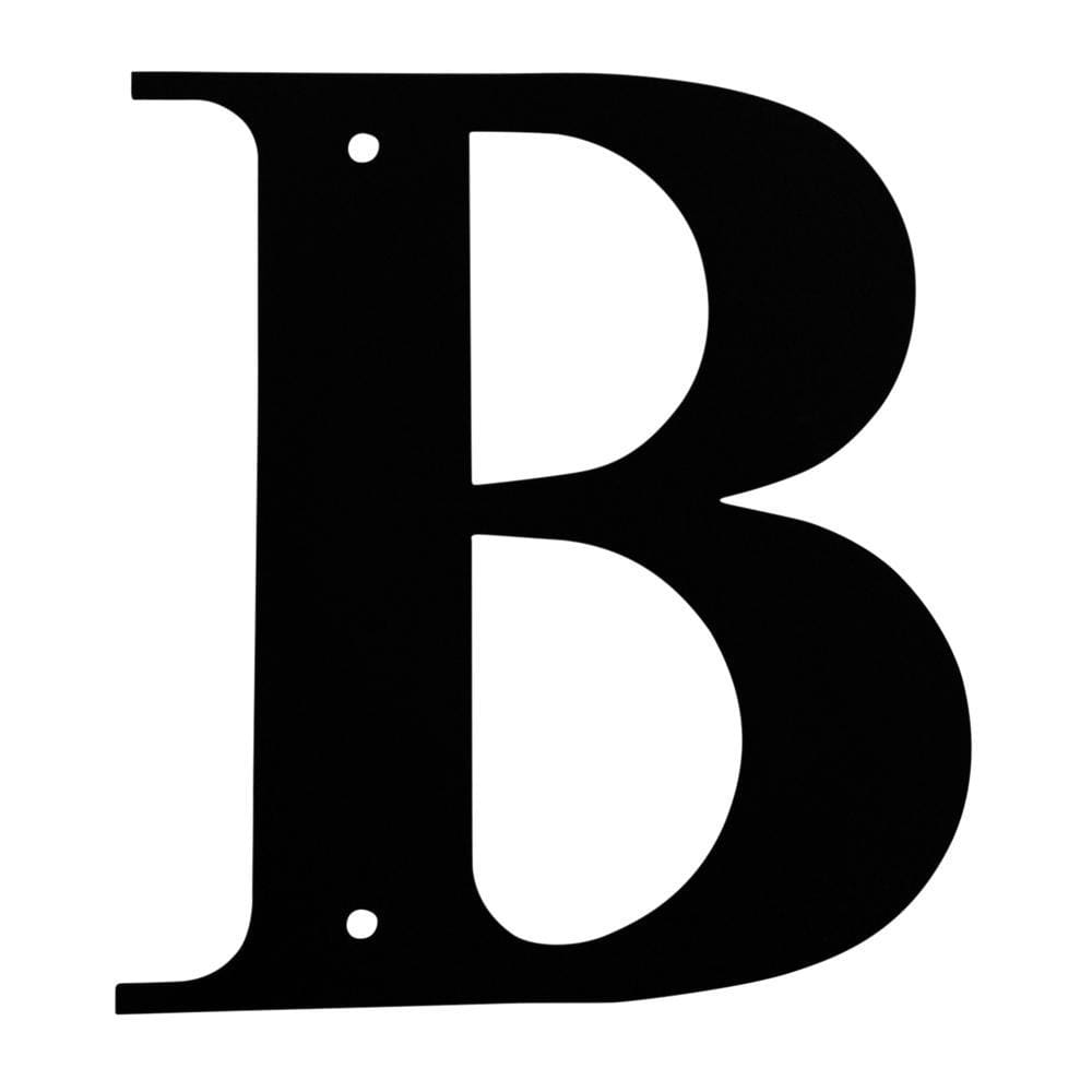Wrought iron metal house letter B in black