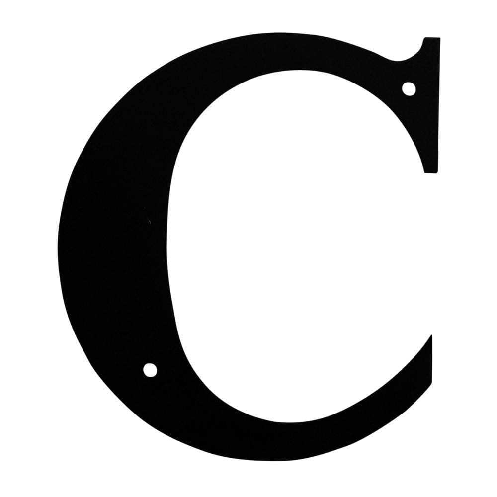 Wrought Iron Metal House Letter C in black