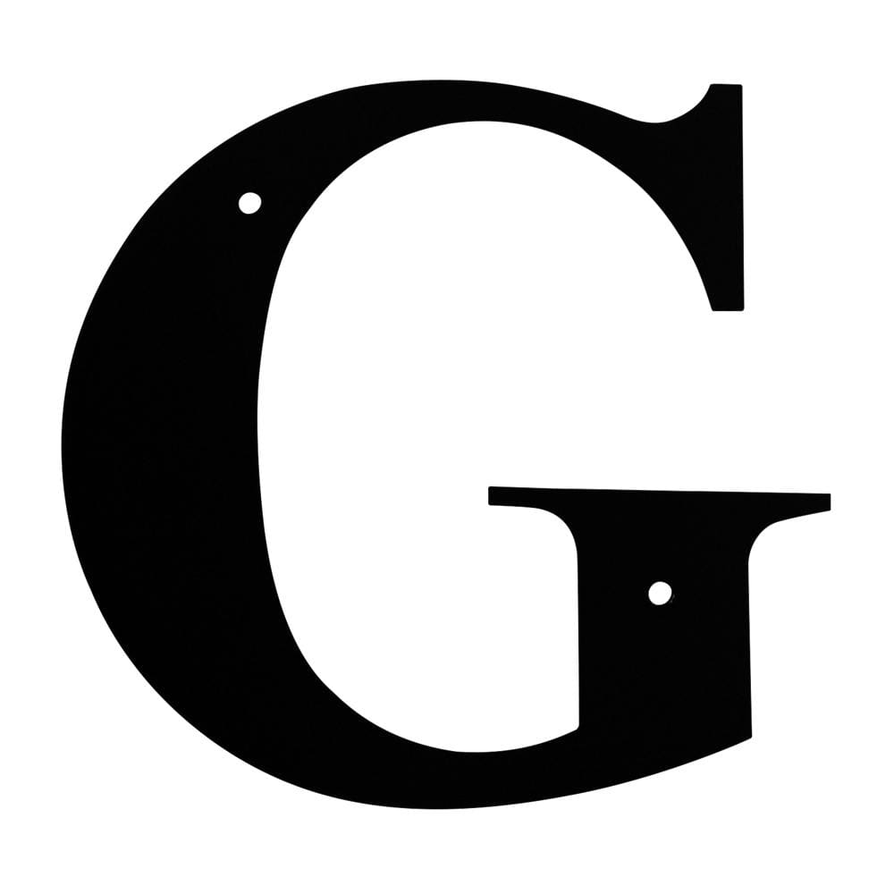 Wrought iron metal house letter G in black