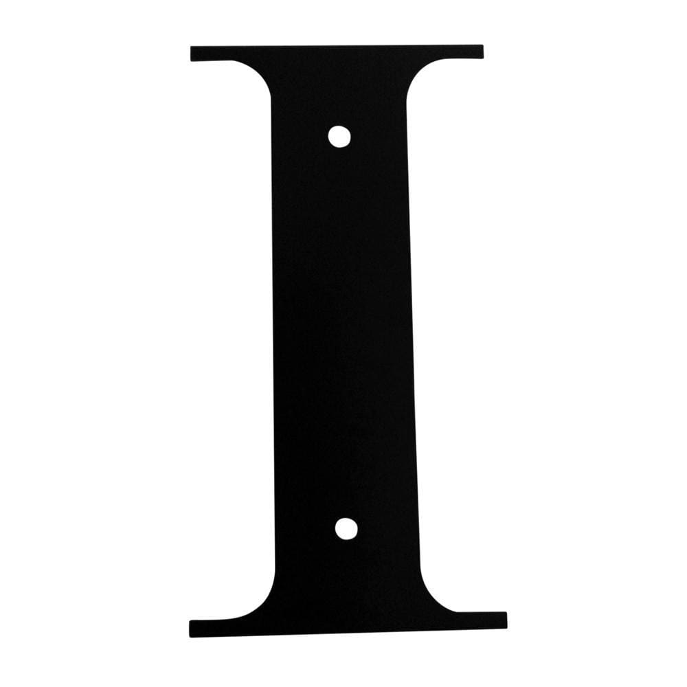 Wrought iron metal house letter I in black